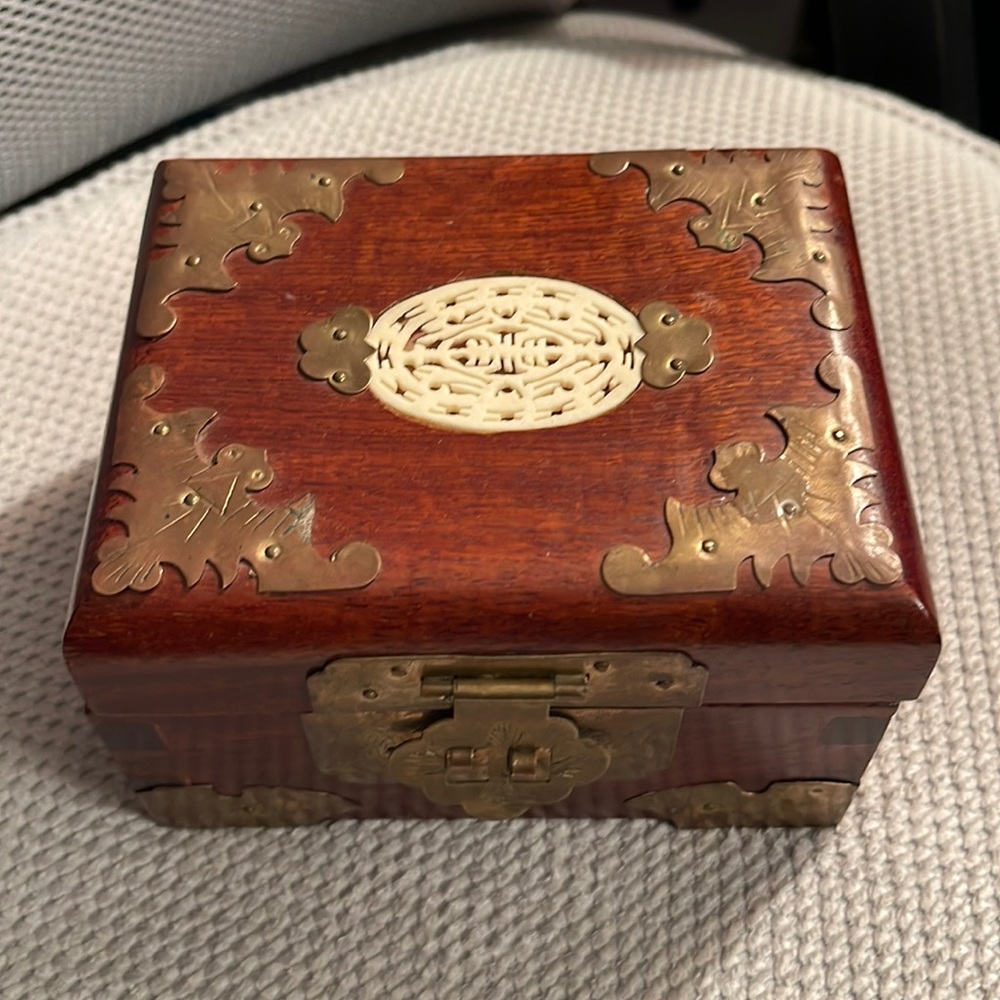 Handmade Jewelry‎ Box with Bone Detail